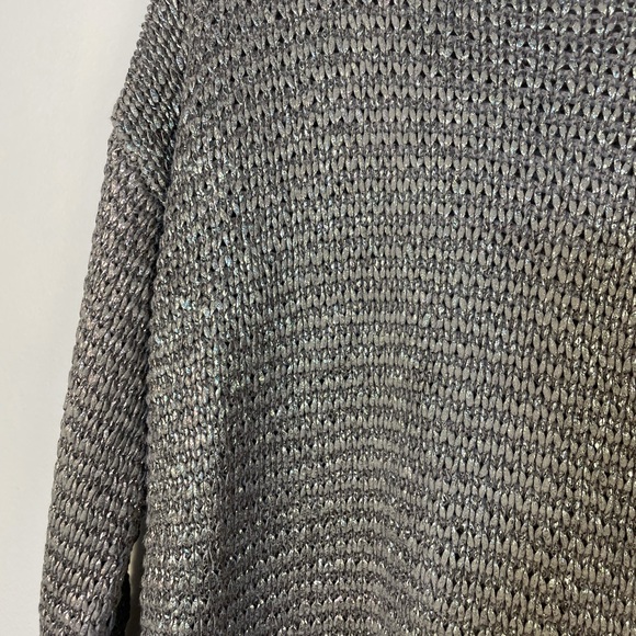 Metallic knit sweater with quarter length sleeve 100% cotton size medium - Picture 6 of 14